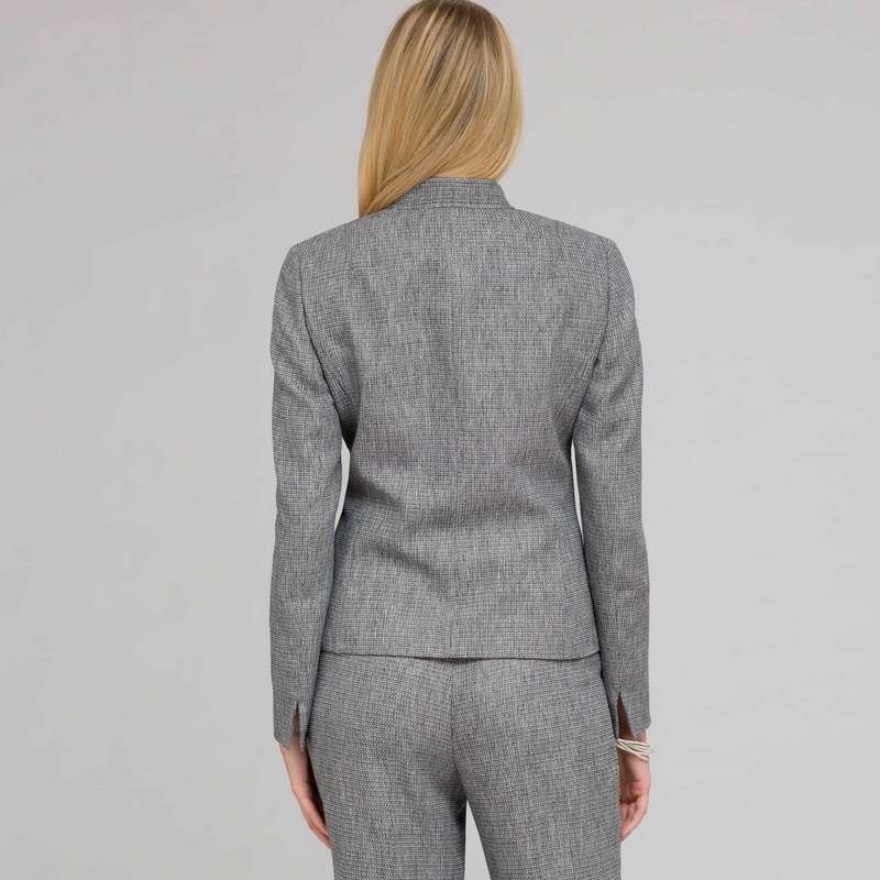 One Button Flat Front Jacket, Ink & White, large image number 1